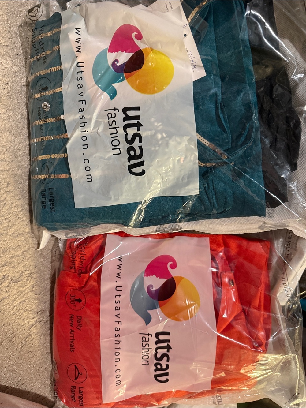 Utsav Fashion Teal and Red Ethnic Tops